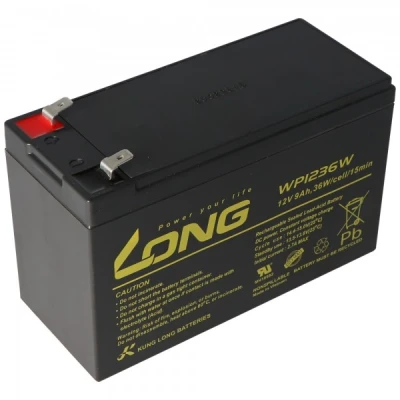 Afbeelding van Kung Long WP1236W 12Volt 36W loodbatterij met 9Ah, 6,3 mm Faston Tab 250