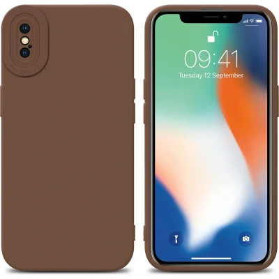 Afbeelding van Cadorabo Hoesje geschikt voor Apple iPhone XS MAX in FLUID BRUIN Beschermhoes TPU silicone Cover Case