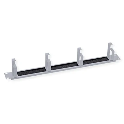 Afbeelding van ROLINE19&quot; rangeerpaneel, 4 oogjes type G, kabeldoorvoer (borstel), grijs