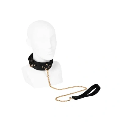 Afbeelding van EIS, halsband, &#039;gekke halsband met riem&#039;, D ring, zwart
