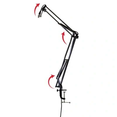 Afbeelding van Gator Frameworks Desk gemonteerde Broadcast Microfoon Boom Stand voor Podcasts &amp; Recording (GFWMICBCBM1000)