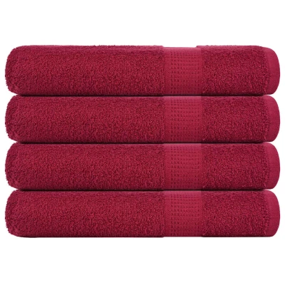 Afbeelding van VidaXL Handdoeken 4 st 100x200 cm 360 g/m² 100% katoen bordeauxrood