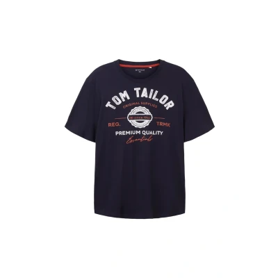 Afbeelding van TOM Tailor PLUS MIT LOGO Tshirt print, Heren, Maat: 4XL, Sky captain blue
