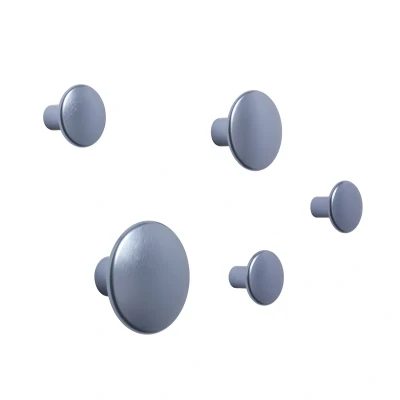Afbeelding van Muuto Dots wandhaak metaal 5 pack Pale blue