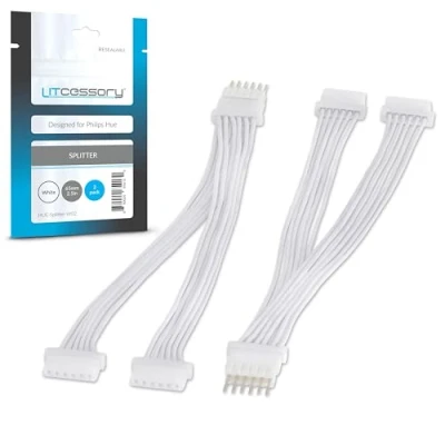 Afbeelding van Litcessory Splitser voor Philips Hue Lightstrip Plus (2 Stuk, Wit MIKRO 6 SPELD V4)