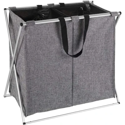 Afbeelding van WENKO Wasmand Duo grijs gespikkeld, 120 l