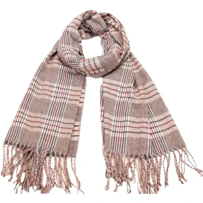 Afbeelding van Lange Warme Sjaal Geblokt Taupe/Beige 180 x 70cm (22137#)