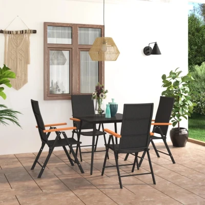 Afbeelding van 5 delige Tuinset zwart en bruin