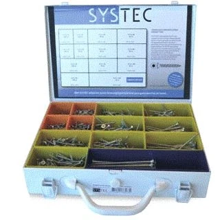 Afbeelding van SYSTEC assortimentskoffer spaanplaatschroeven verzinkt platkop torx 13 maten (1273 delig)