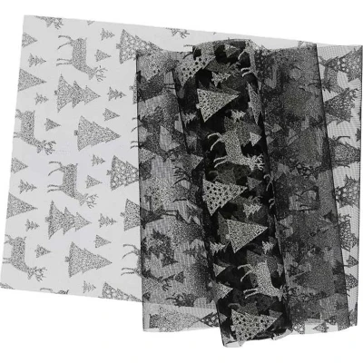 Afbeelding van Unique Living Decofabric Glitter Forest 28x300cm Black
