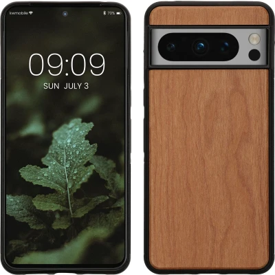 Afbeelding van kwmobile telefoonhoesje geschikt voor Google Pixel 8 Pro Hoesje met bumper in bruin Backcover kersenhout