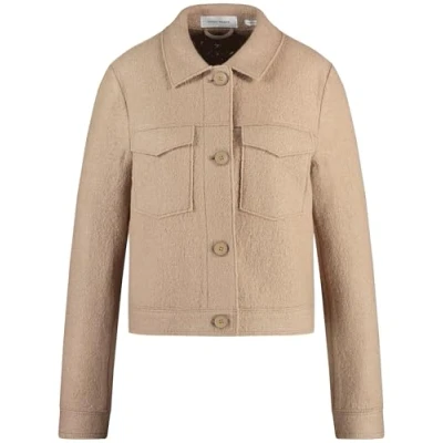 Afbeelding van Gerry Weber Langarm GEFÜTTERT Kastige IN Optik Fleecejas, Dames, Maat: 44, Camel