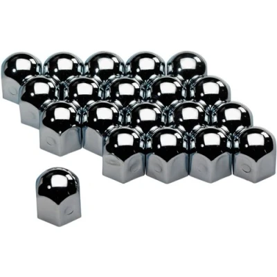 Afbeelding van AutoStyle set universele wielmoerkapjes Chroom Staal 17mm à 20 stuks