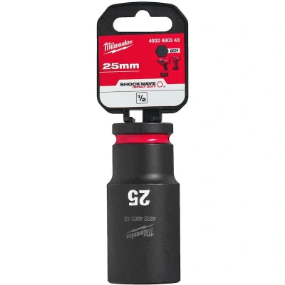 Afbeelding van Milwaukee Accessoires SHOCKWAVE Krachtdop 1/2&quot; lang 25 mm 1 stuk 4932480343