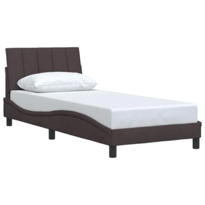 Afbeelding van vidaXL Bedframe stof donkerbruin 90x190 cm