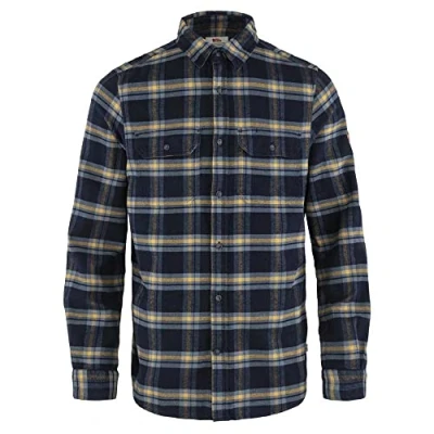 Afbeelding van Blouse Fjällräven Men Övik Heavy Flannel Shirt Dark Navy Buckwheat Brown S