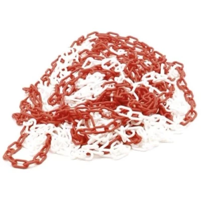 Afbeelding van Signalisatieketting Perel 25 meter (Rood/Wit, Kunststof)