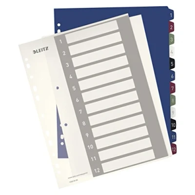 Afbeelding van Leitz 1238 Style Register Din A4 1 12 Polypropyleen Meerdere Kleuren Tabbladen 00