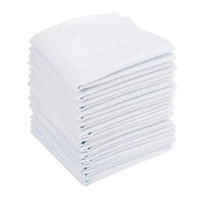 Afbeelding van BUYGOO 15 stuks heren zakdoeken katoen stoffen 40 x cm stof pochet dames wit grote pochetten zakdoek