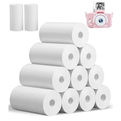 Afbeelding van 12 rollen thermisch papier kindercamera voor kinderen instant camera&#039;s 57 x 30 mm navulpapier printerpapier geen inkt wit