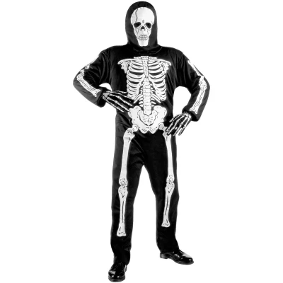 Afbeelding van Widmann Spook &amp; Skelet Kostuum Full Body Jongen Zwart / Wit Maat 116 Halloween Verkleedkleding