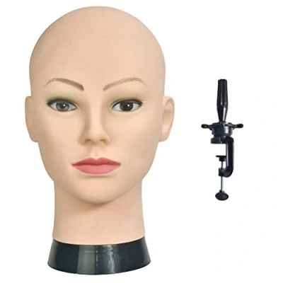 Afbeelding van Training Hoofd Cosmetica Professionele Kale Mannequin Voor Pruiken Maken en Display Poppenhoofd met een Gratis Klem