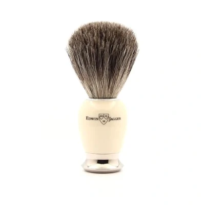 Afbeelding van Edwin Jagger 81SB587AMZ Imitatie Ivory Pure Badger Klassieke Scheerkwast met Voet Voor Scheercrème of Zeep Mannen En Vrouwen (Ivoor)