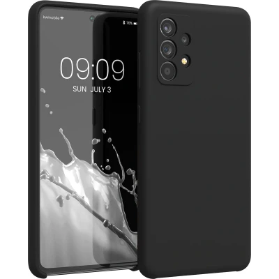 Afbeelding van kwmobile telefoonhoesje geschikt voor Samsung Galaxy A52 / 5G A52s Hoesje met siliconen coating Smartphone case in zwart