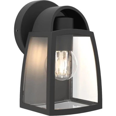 Afbeelding van LUTEC Kelsey Kleine wandlamp Helder glas Mat zwart