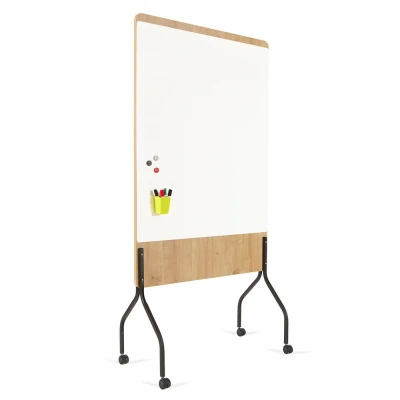 Afbeelding van Whiteboard Rocada Natural 100x120cm wit mobiel 2 zijdig melamine magne