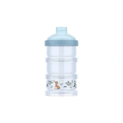 Afbeelding van Mepal Mio melkpoedertoren 3 delig 360 ml Luchtdichte afsluiting met schekdop Multifunctioneel opbergen en doseren Forest Friends