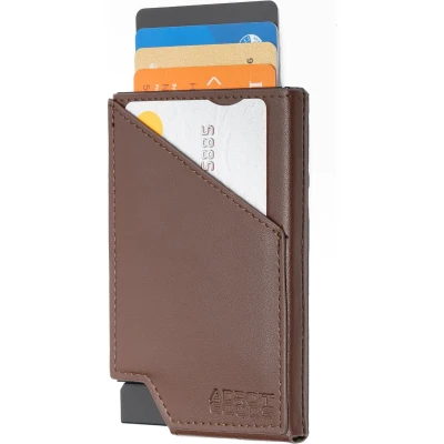 Afbeelding van AdroitGoods Pasjeshouder 7 Pasjes Portemonnee Creditcardhouder Met RFID Technologie Leder Donkerbruin