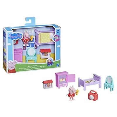 Afbeelding van Hasbro Peppa Pig Kinderkamerset voor kleuterschool, speelset met figuur en 5 accessoires kinderen vanaf 3 jaar