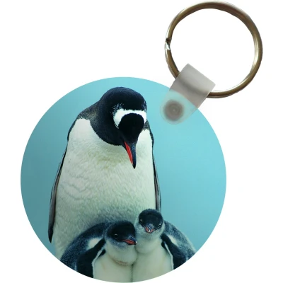 Afbeelding van Sleutelhanger Dieren Pinguïns Kuiken Plastic Rond Uitdeelcadeautjes
