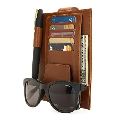 Afbeelding van Londo Lederen Auto Visor Organizer (Bruin)