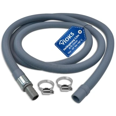 Afbeelding van VIOKS Afwaterslang wasmachine verlenging 2,5 m Ø 19 mm 22 / vaatwasserslangverlenging, temperatuurbestendig van 20 C tot +90 voor vaatwasser en