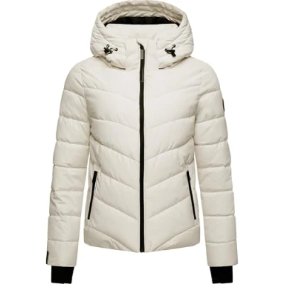 Afbeelding van MARIKOO Samuiaa XVI Winterjas voor dames, warm, gewatteerd, met afneembare capuchon, XS 3XL, gebroken wit, XL