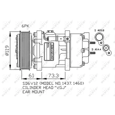 Afbeelding van NRF Airco compressor 32217