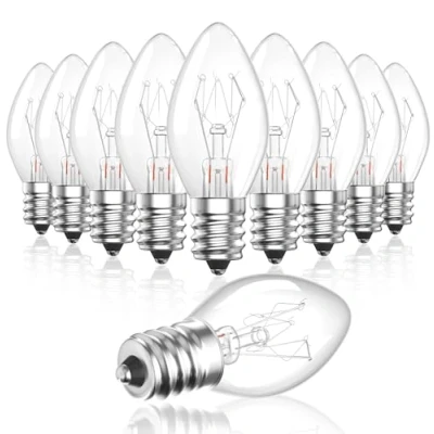 Afbeelding van Bonlux 10 Stuks Ovenlamp E14 7W Warm Wit Gloeilamp Voor Oven Tot 300 Graden Dimbaar Zoutlamp C7 Kaarslamp Geschikt Magnetron Koelkast Nachtlamp