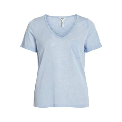 Afbeelding van Object SS Vneck NOOS Tshirt basic, Dames, Maat: XS, Serenity