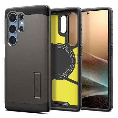 Afbeelding van Spigen Tough Armor (AI) MagFit Case voor Samsung Galaxy S25 Ultra hoesje, Compatibel met MagSafe Gunmetal