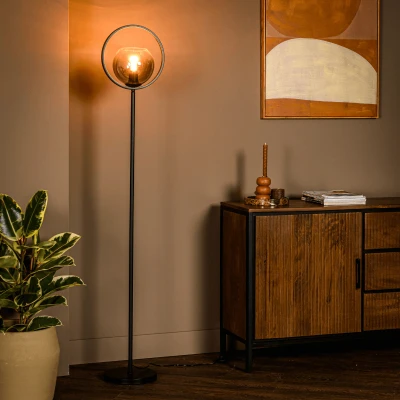 Afbeelding van Vurna Jovani vloerlamp smoke Glas 1L