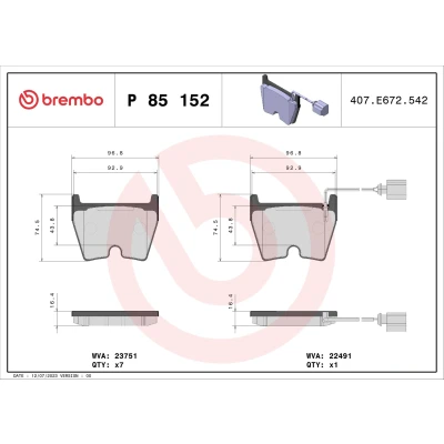 Afbeelding van Brembo Remblokset P 85 152