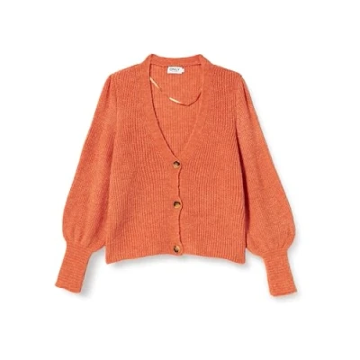 Afbeelding van Bestseller A/S Dames ONLCLARE L/S cardigan KNT NOOS gebreide jas, tijgerlily/Detail:Melange, XS, Tigerlily/Detail:melange, XS