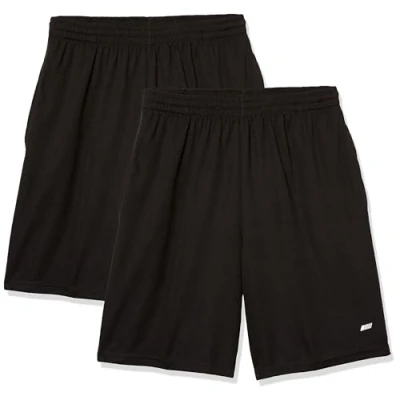 Afbeelding van Amazon Essentials Men&#039;s Performance Tech korte broek met losse pasvorm (verkrijgbaar in grote en lange maten), Pack of 2, Zwart, XL
