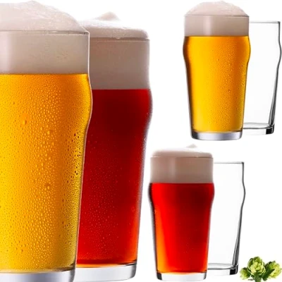Afbeelding van PLATINUX Bierglazen set 6 stuks 500 ml (max. 568 ml) pint glazen bierzijde van glas bier tarweglazen hoog bierglas