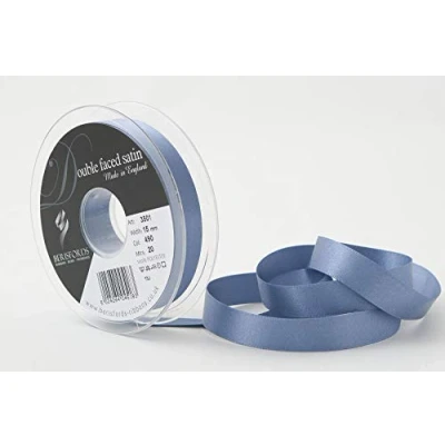 Afbeelding van Berisfords Dubbel gezicht Poly satijnen lint, maanlicht, 15 mm