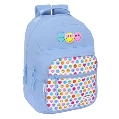 Afbeelding van Schoolrugzak Smiley Joyful Blauw Multicolour 32 x 42 15 cm