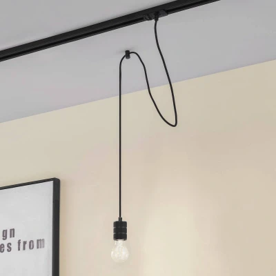 Afbeelding van Lindby 1 fase railverlichting 1licht Aluminium E27 zwart