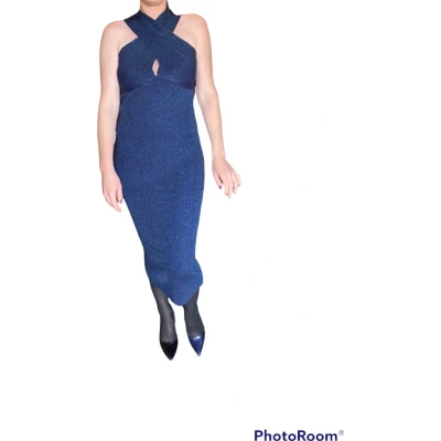 Afbeelding van Jurk, donkerblauw, glitter, one size